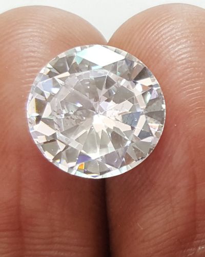 Natural Cubic Zirconia Stone Natural ( American Diamond ) Round Cut Certified Zircon Gemstone 2.25 Ct to 15 Ct